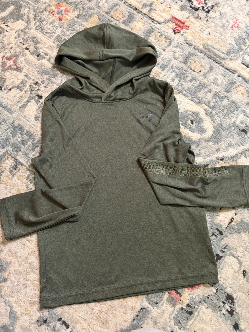 Under Armour Kids Olive Green Hooded Performance Shirt